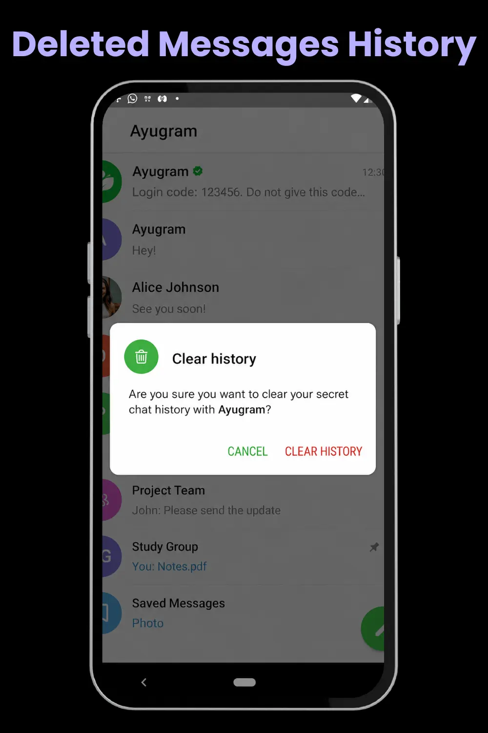 deleted message history