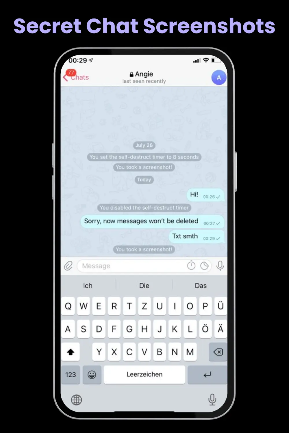 secret chat screenshots